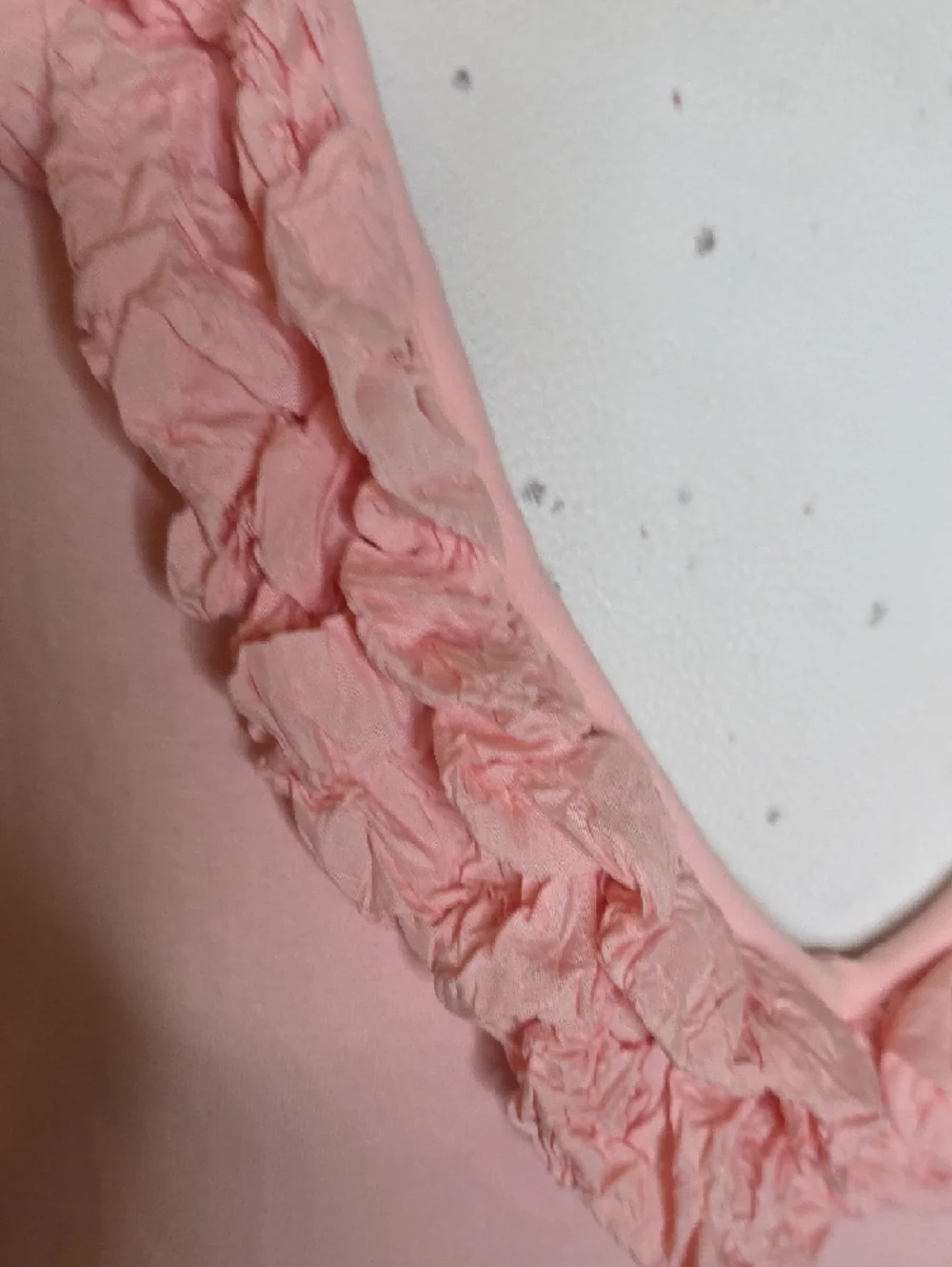 Women's Pink Ruffle V-Neck Blouse - Picture 4 of 6
